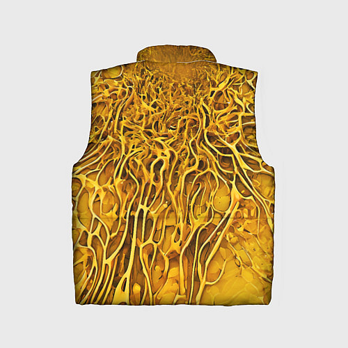 Детский жилет Жёлтый симбионт абстракция / 3D-Светло-серый – фото 2