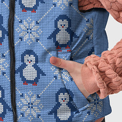 Детский жилет Вязаный узор с милыми пингвинами и скандинавским о, цвет: 3D-светло-серый — фото 2