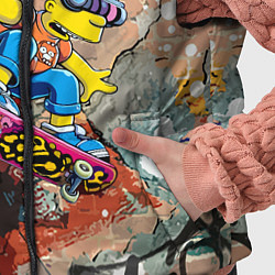 Детский жилет Bart Simpson on a skateboard - graffiti, цвет: 3D-красный — фото 2