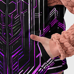 Детский жилет Purple lines on a black background, цвет: 3D-светло-серый — фото 2