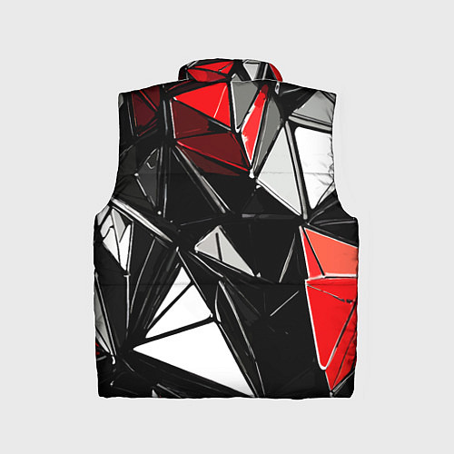 Детский жилет Красно-белые рельефные треугольники на чёрном фоне / 3D-Светло-серый – фото 2
