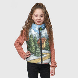 Детский жилет Новогодний пейзаж, цвет: 3D-красный — фото 2