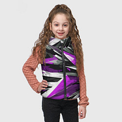 Детский жилет Чёрно-фиолетово-белая абстракция, цвет: 3D-красный — фото 2