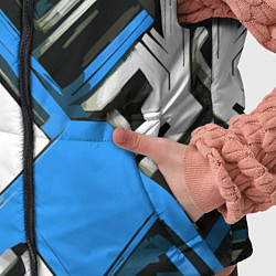 Детский жилет Сине-белый техно паттерн на чёрном фоне, цвет: 3D-красный — фото 2