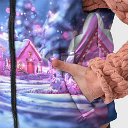 Детский жилет Неоновые новогодние домики, цвет: 3D-красный — фото 2