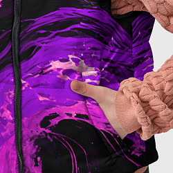 Детский жилет Фиолетовые брызги на чёрном фоне, цвет: 3D-светло-серый — фото 2