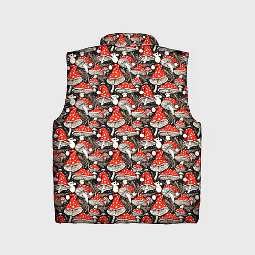 Детский жилет Новогодние мухоморы колпаки / 3D-Светло-серый – фото 2