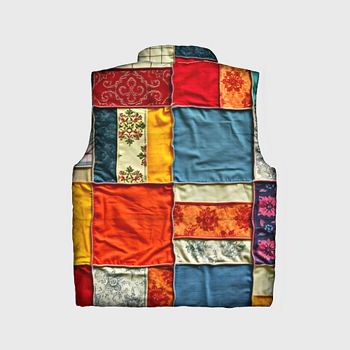 Детский жилет Пэчворк из ярких тканей / 3D-Светло-серый – фото 2