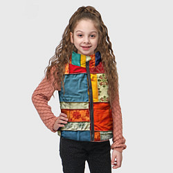 Детский жилет Пэчворк из ярких тканей, цвет: 3D-светло-серый — фото 2
