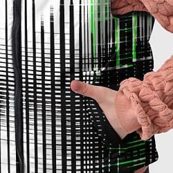 Детский жилет Зелёно-чёрный гранж на белом фоне, цвет: 3D-светло-серый — фото 2