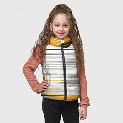 Детский жилет Чёрные вертикальные полосы на жёлто-белом фоне, цвет: 3D-черный — фото 2
