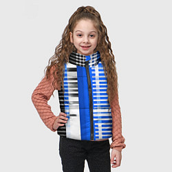 Детский жилет White stripes on a black and blue background, цвет: 3D-красный — фото 2