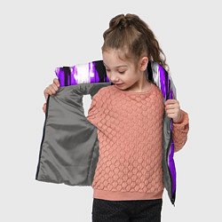 Детский жилет Вертикальные чёрно-белые линии на фиолетовом фоне, цвет: 3D-светло-серый — фото 2