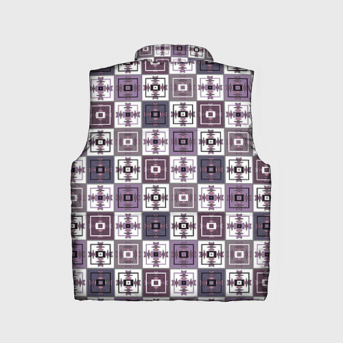 Детский жилет Серый сиреневый геометрический узор пэчворк / 3D-Светло-серый – фото 2