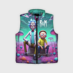 Детский жилет Рик и Морту на сказочной грибной планете - нейроар, цвет: 3D-светло-серый