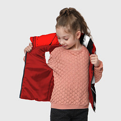 Детский жилет Diagonal black and white stripes on a red backgrou, цвет: 3D-красный — фото 2