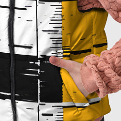 Детский жилет Жёлтые и чёрные полосы на белом фоне, цвет: 3D-красный — фото 2