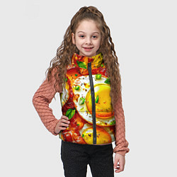 Детский жилет Яичница с беконом, цвет: 3D-красный — фото 2