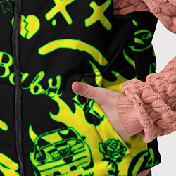 Детский жилет Lil Peep кислотные автографы, цвет: 3D-черный — фото 2