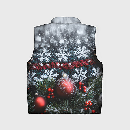 Детский жилет Новогодние снежинки / 3D-Светло-серый – фото 2