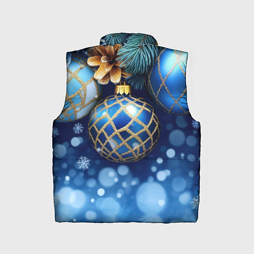 Детский жилет Синие новогодние шары / 3D-Светло-серый – фото 2