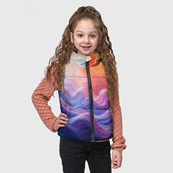Детский жилет Волны разноцветных красок, цвет: 3D-черный — фото 2