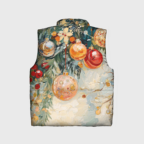 Детский жилет Большие и маленькие новогодние шары / 3D-Светло-серый – фото 2