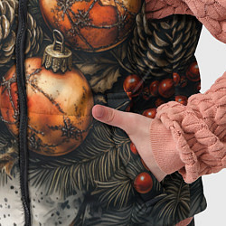 Детский жилет Новогодние игрушки и шишки, цвет: 3D-светло-серый — фото 2