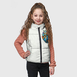 Детский жилет Металлическое сердце кораллы и цветы, цвет: 3D-черный — фото 2