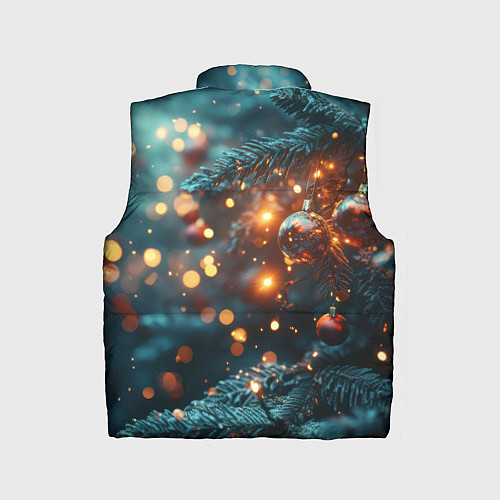 Детский жилет Елочные шары и боке / 3D-Светло-серый – фото 2
