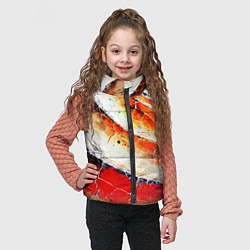 Детский жилет Красно-белая волнистая абстракция, цвет: 3D-черный — фото 2