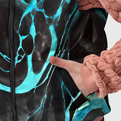 Детский жилет Голубые флюиды на чёрном фоне, цвет: 3D-красный — фото 2
