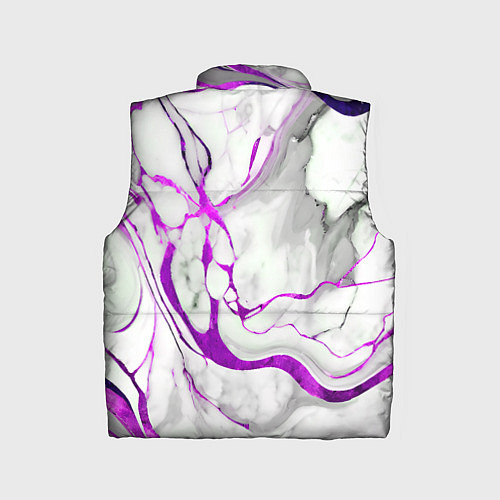 Детский жилет Фиолетово-белый мрамор / 3D-Светло-серый – фото 2