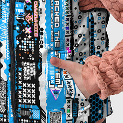 Детский жилет Киберпанк паттерн синий, цвет: 3D-черный — фото 2