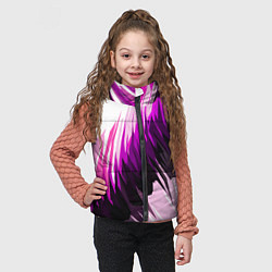 Детский жилет Чёрно-розовые острые полосы на белом фоне, цвет: 3D-черный — фото 2