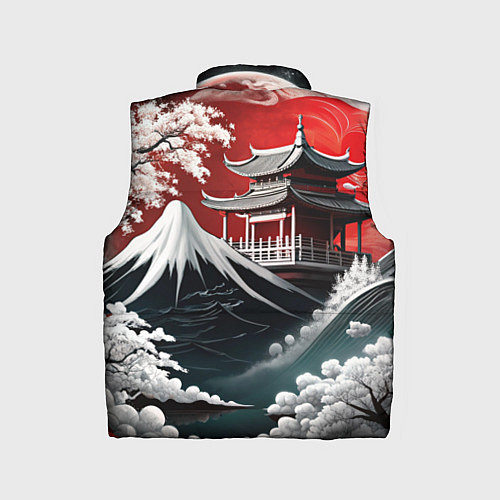 Детский жилет Футуристическая японская иллюстрация / 3D-Светло-серый – фото 2