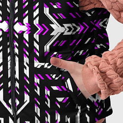 Детский жилет Чёрно-фиолетовые диагональные полосы на белом фоне, цвет: 3D-светло-серый — фото 2