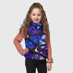 Детский жилет Синие и фиолетовые плиты, цвет: 3D-черный — фото 2