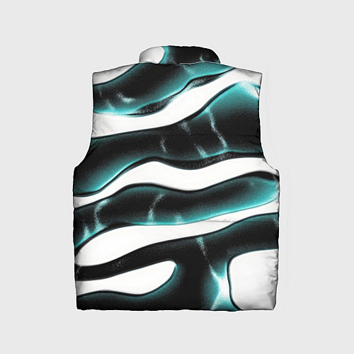 Детский жилет Абстрактный черно-зеленый камуфляж / 3D-Светло-серый – фото 2