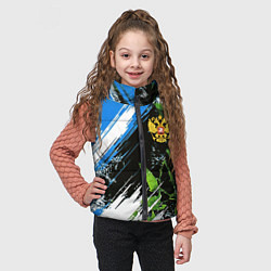 Детский жилет Герб России на камуфляже, цвет: 3D-светло-серый — фото 2