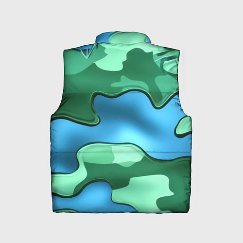 Детский жилет Зелено-голубой камуфляж и герб РФ / 3D-Светло-серый – фото 2