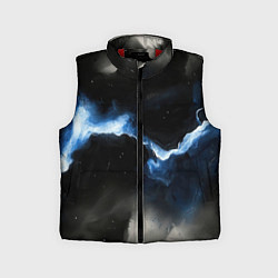Детский жилет Синий разлом на черной плите текстура, цвет: 3D-красный