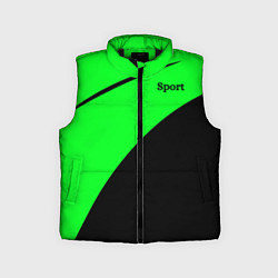 Детский жилет Sport кислотный зелёный с чёрным, цвет: 3D-черный