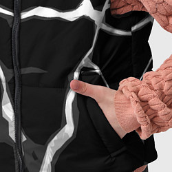 Детский жилет Белые абстрактные полосы на чёрном фоне, цвет: 3D-красный — фото 2