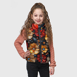 Детский жилет Объемные бутоны цветов, цвет: 3D-светло-серый — фото 2