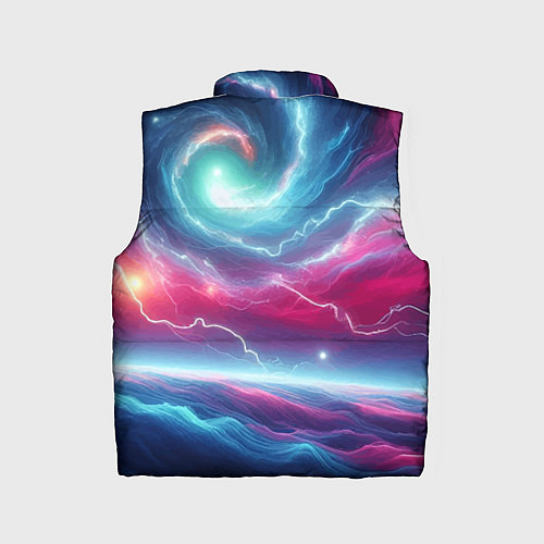 Детский жилет Spiral neon galaxy - ai art fantasy / 3D-Светло-серый – фото 2