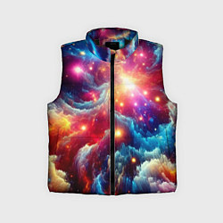 Детский жилет Colorfull neon space clouds - ai art fantasy, цвет: 3D-черный