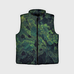Детский жилет Абстракция - green camouflage background, цвет: 3D-черный