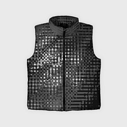 Детский жилет Тёмный чёрно-серый абстарктный, цвет: 3D-черный