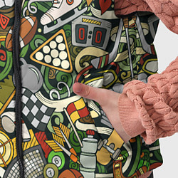 Детский жилет Спортивный инвентарь коллаж, цвет: 3D-черный — фото 2